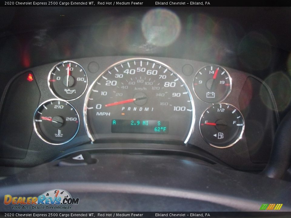 2020 Chevrolet Express 2500 Cargo Extended WT Red Hot / Medium Pewter Photo #22
