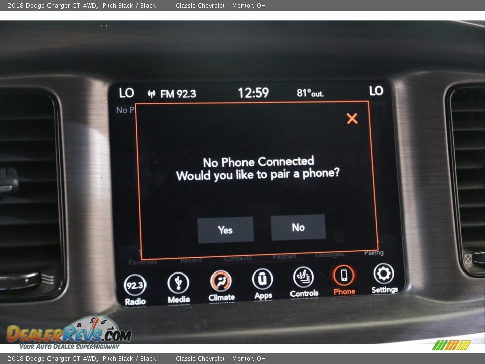 2018 Dodge Charger GT AWD Pitch Black / Black Photo #11