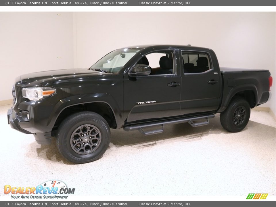 2017 Toyota Tacoma TRD Sport Double Cab 4x4 Black / Black/Caramel Photo #3