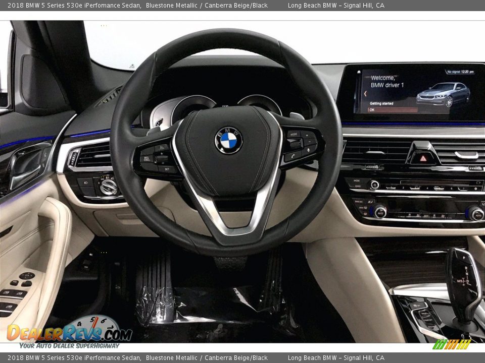 2018 BMW 5 Series 530e iPerfomance Sedan Bluestone Metallic / Canberra Beige/Black Photo #4
