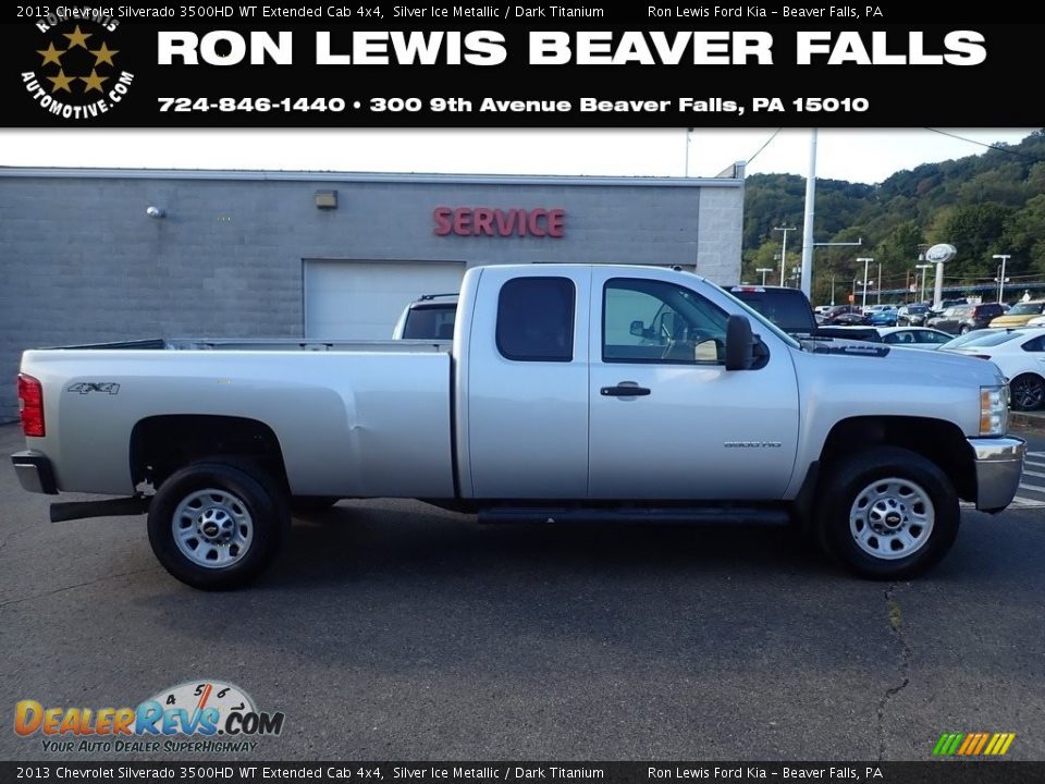 2013 Chevrolet Silverado 3500HD WT Extended Cab 4x4 Silver Ice Metallic / Dark Titanium Photo #1