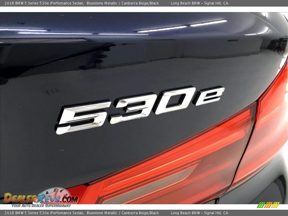 2018 BMW 5 Series 530e iPerfomance Sedan Bluestone Metallic / Canberra Beige/Black Photo #7