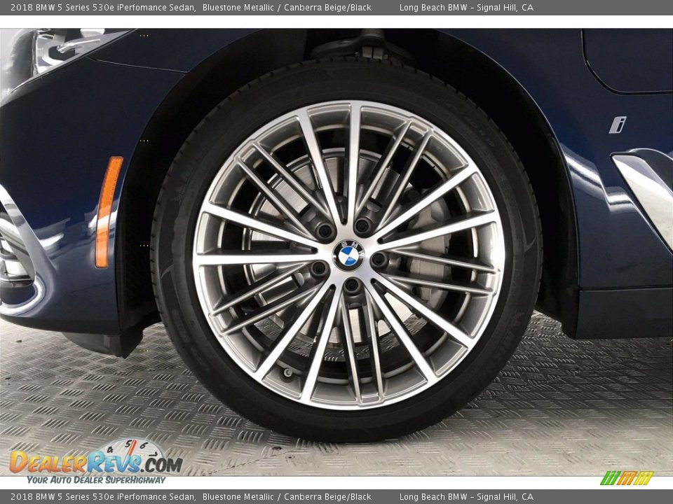 2018 BMW 5 Series 530e iPerfomance Sedan Bluestone Metallic / Canberra Beige/Black Photo #8