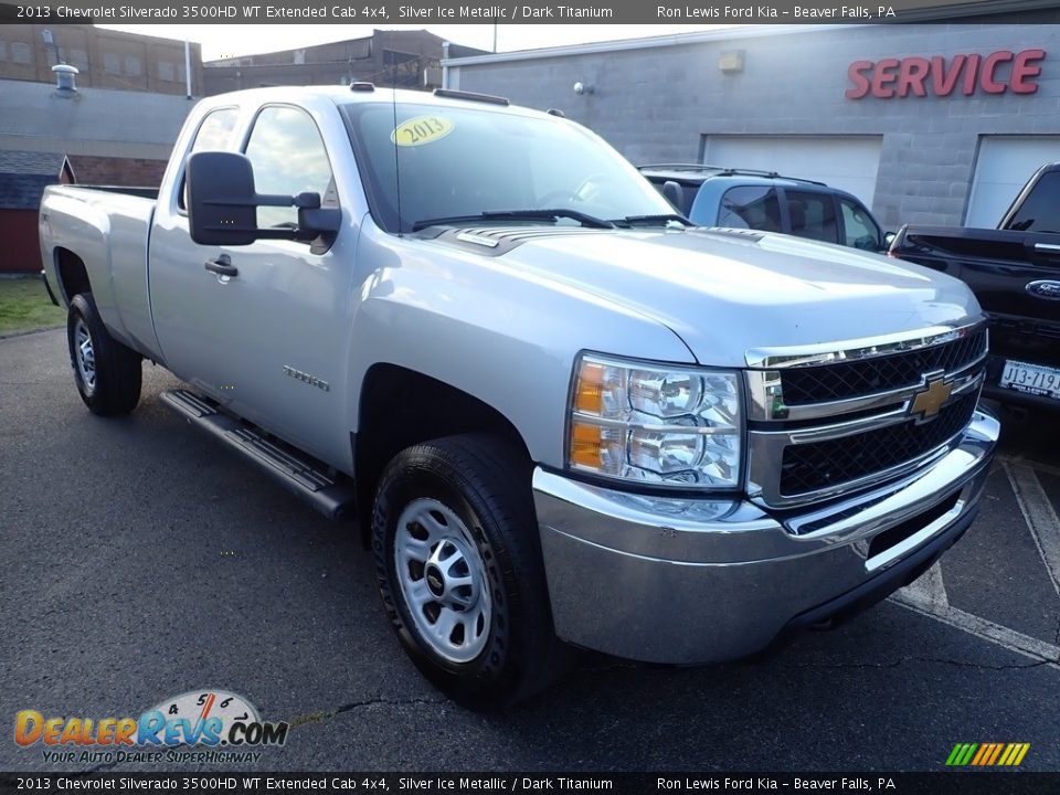 Front 3/4 View of 2013 Chevrolet Silverado 3500HD WT Extended Cab 4x4 Photo #3