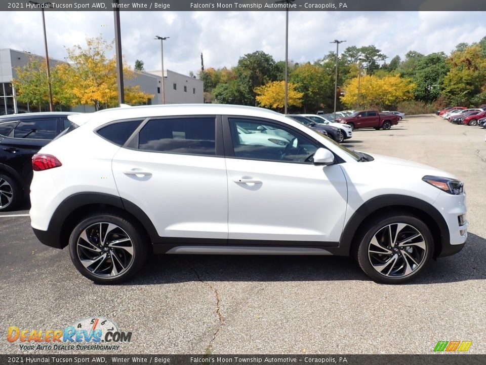 2021 Hyundai Tucson Sport AWD Winter White / Beige Photo #1