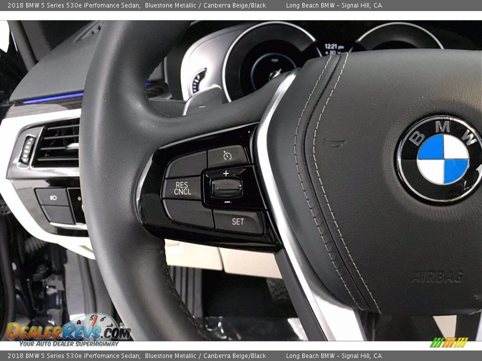 2018 BMW 5 Series 530e iPerfomance Sedan Bluestone Metallic / Canberra Beige/Black Photo #18