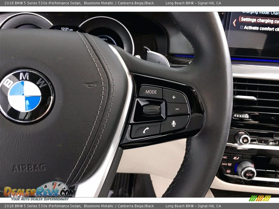 2018 BMW 5 Series 530e iPerfomance Sedan Bluestone Metallic / Canberra Beige/Black Photo #19