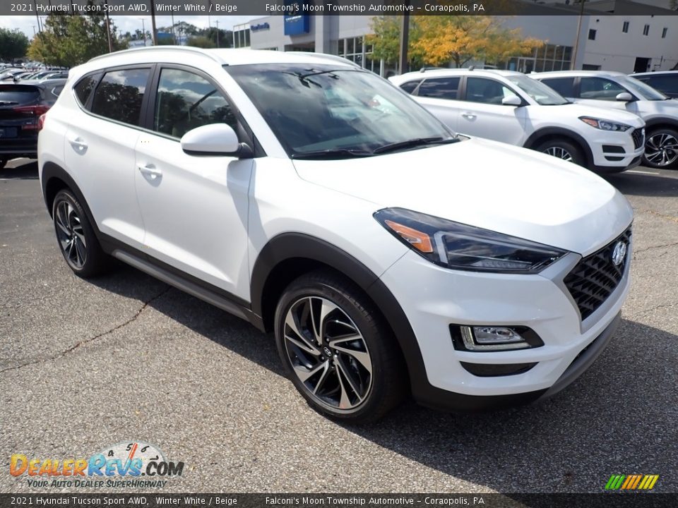 2021 Hyundai Tucson Sport AWD Winter White / Beige Photo #3