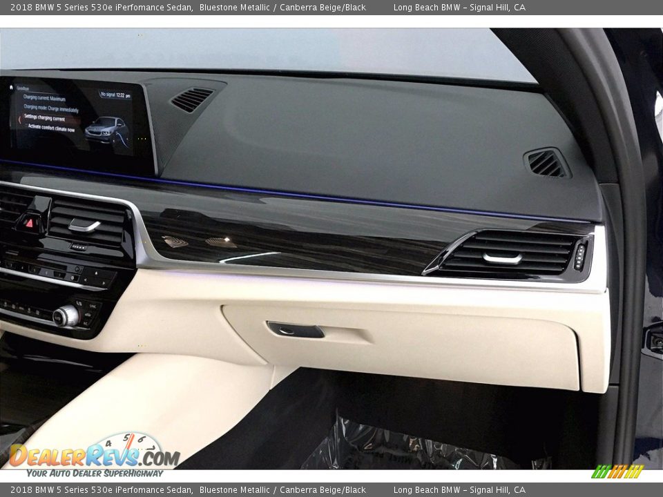 2018 BMW 5 Series 530e iPerfomance Sedan Bluestone Metallic / Canberra Beige/Black Photo #22
