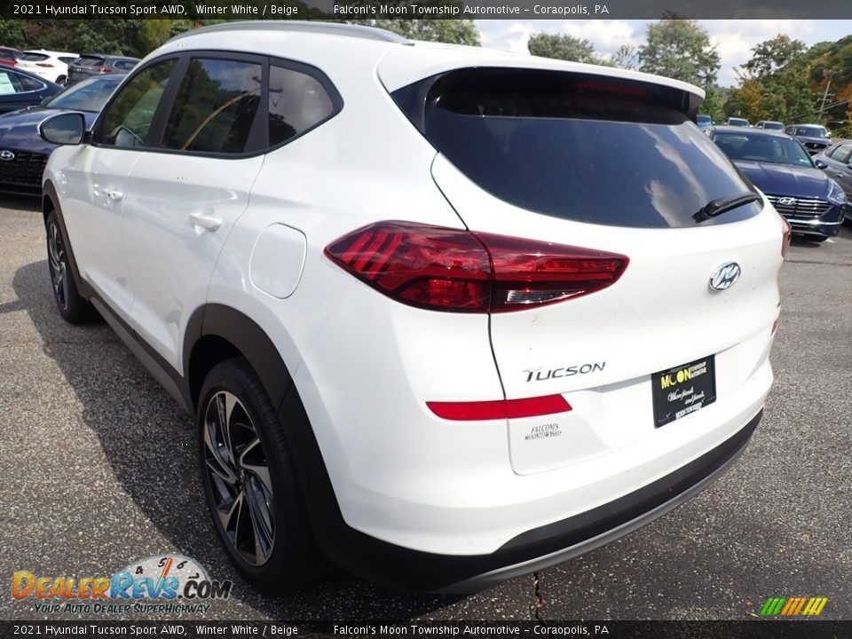 2021 Hyundai Tucson Sport AWD Winter White / Beige Photo #6