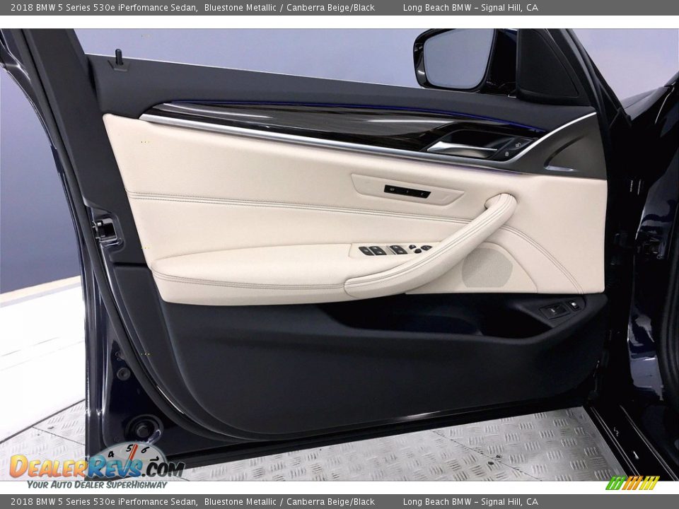 2018 BMW 5 Series 530e iPerfomance Sedan Bluestone Metallic / Canberra Beige/Black Photo #23
