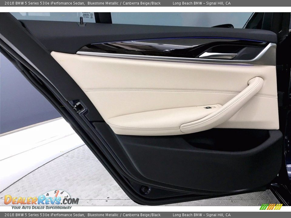 2018 BMW 5 Series 530e iPerfomance Sedan Bluestone Metallic / Canberra Beige/Black Photo #25