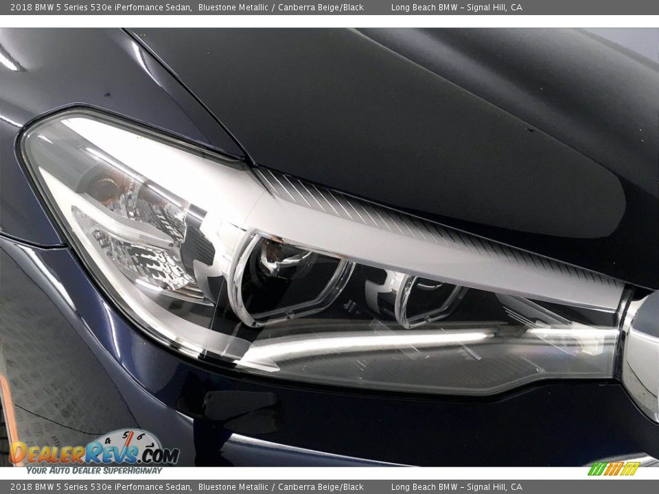 2018 BMW 5 Series 530e iPerfomance Sedan Bluestone Metallic / Canberra Beige/Black Photo #26