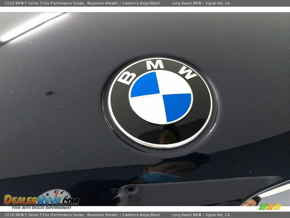 2018 BMW 5 Series 530e iPerfomance Sedan Bluestone Metallic / Canberra Beige/Black Photo #33