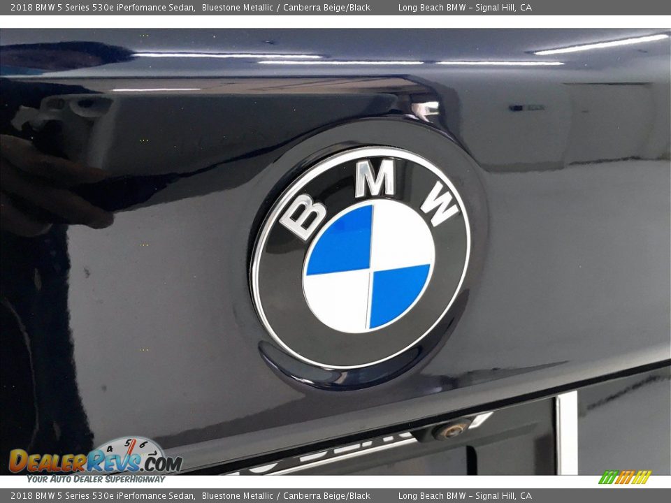 2018 BMW 5 Series 530e iPerfomance Sedan Bluestone Metallic / Canberra Beige/Black Photo #34