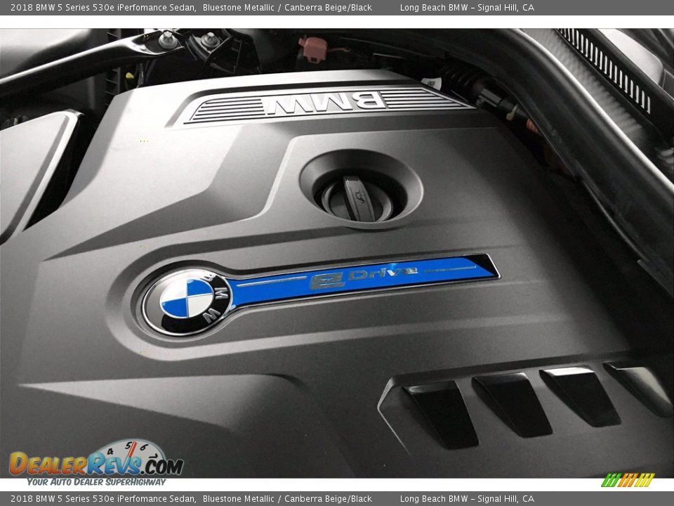 2018 BMW 5 Series 530e iPerfomance Sedan Bluestone Metallic / Canberra Beige/Black Photo #35