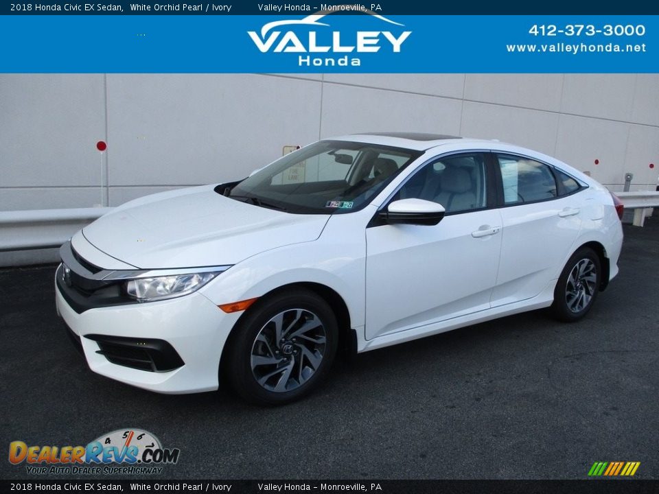 2018 Honda Civic EX Sedan White Orchid Pearl / Ivory Photo #1