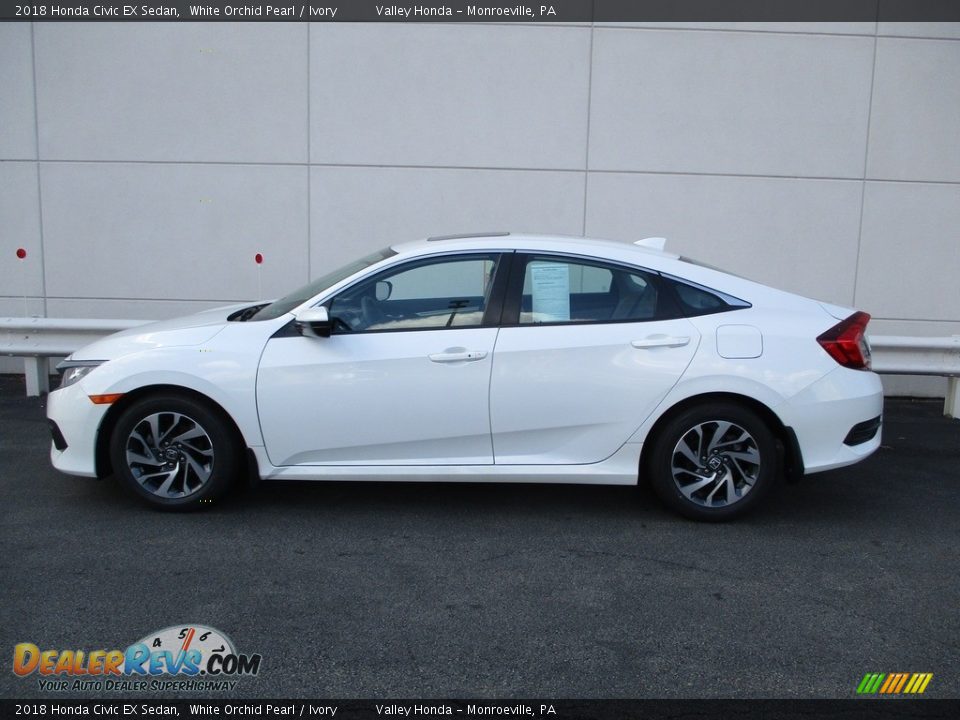 2018 Honda Civic EX Sedan White Orchid Pearl / Ivory Photo #2