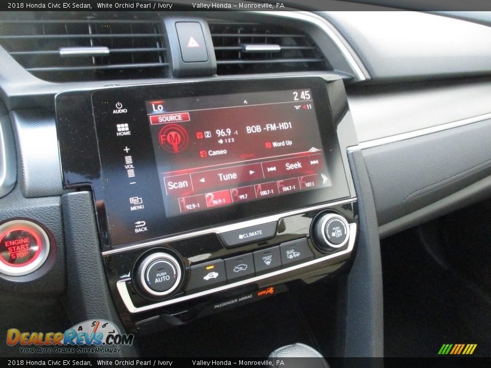 2018 Honda Civic EX Sedan White Orchid Pearl / Ivory Photo #15
