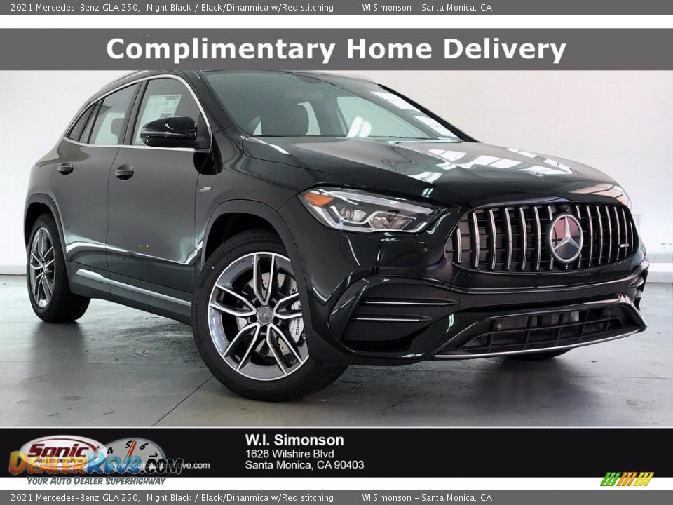 2021 Mercedes-Benz GLA 250 Night Black / Black/Dinanmica w/Red stitching Photo #1