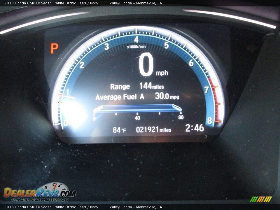 2018 Honda Civic EX Sedan White Orchid Pearl / Ivory Photo #20