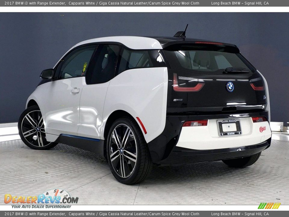 2017 BMW i3 with Range Extender Capparis White / Giga Cassia Natural Leather/Carum Spice Grey Wool Cloth Photo #10