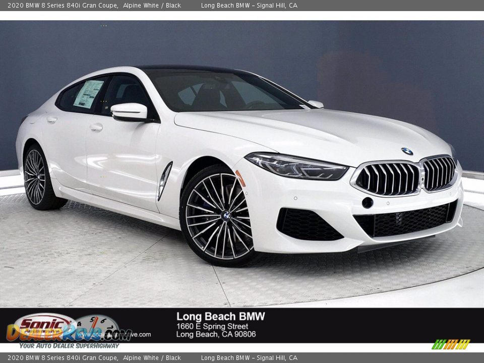 2020 BMW 8 Series 840i Gran Coupe Alpine White / Black Photo #1