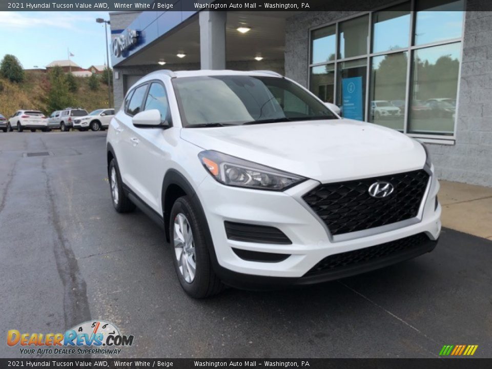 2021 Hyundai Tucson Value AWD Winter White / Beige Photo #1