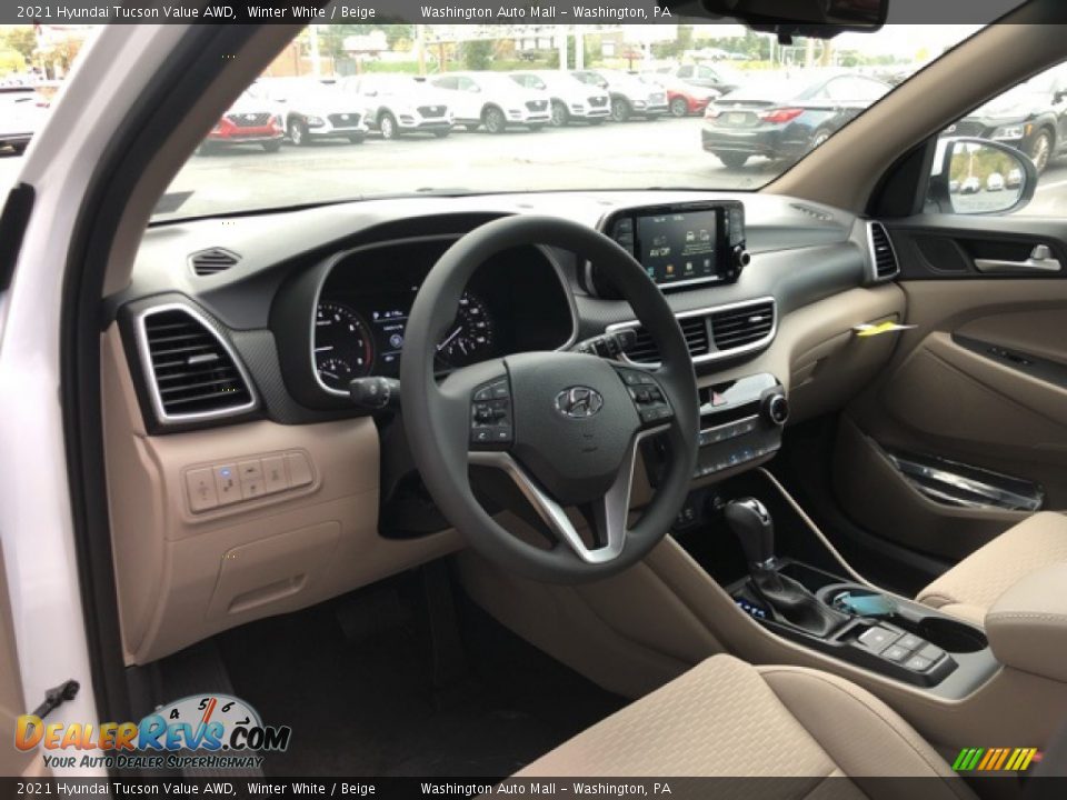 Beige Interior - 2021 Hyundai Tucson Value AWD Photo #8