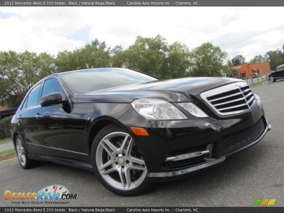 2013 Mercedes-Benz E 350 Sedan Black / Natural Beige/Black Photo #1