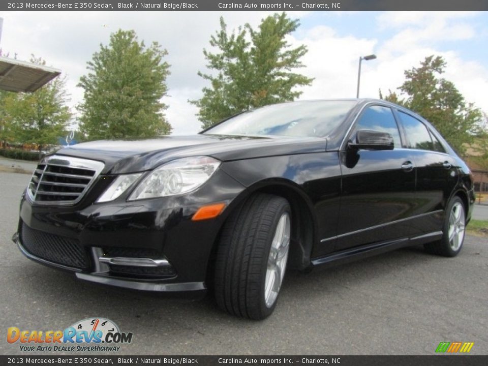 2013 Mercedes-Benz E 350 Sedan Black / Natural Beige/Black Photo #6