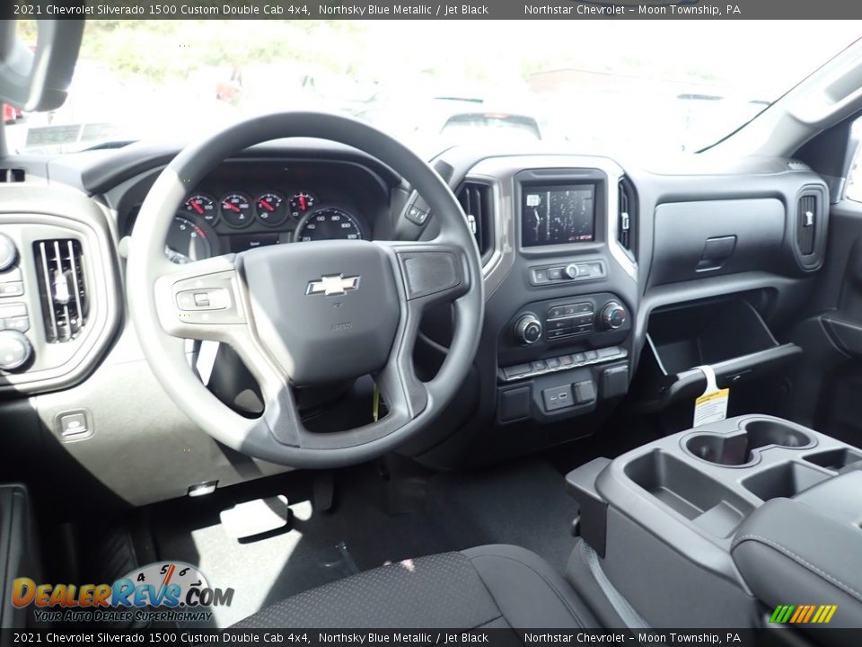 Jet Black Interior - 2021 Chevrolet Silverado 1500 Custom Double Cab 4x4 Photo #14