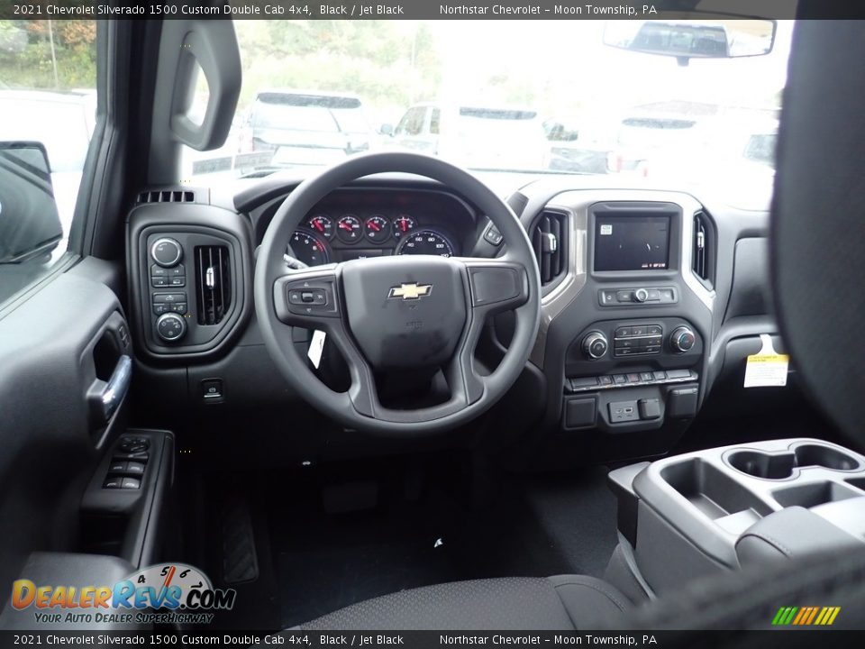 2021 Chevrolet Silverado 1500 Custom Double Cab 4x4 Black / Jet Black Photo #12