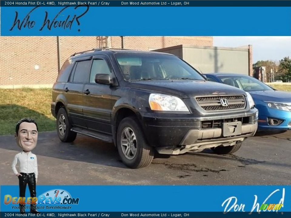 2004 Honda Pilot EX-L 4WD Nighthawk Black Pearl / Gray Photo #1