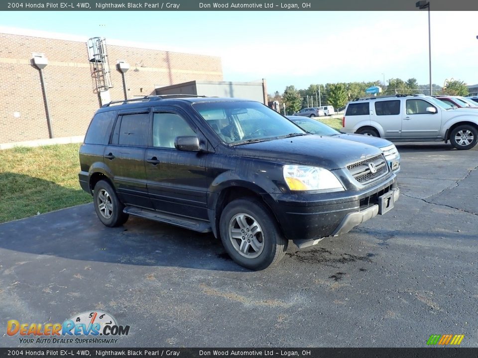 2004 Honda Pilot EX-L 4WD Nighthawk Black Pearl / Gray Photo #2