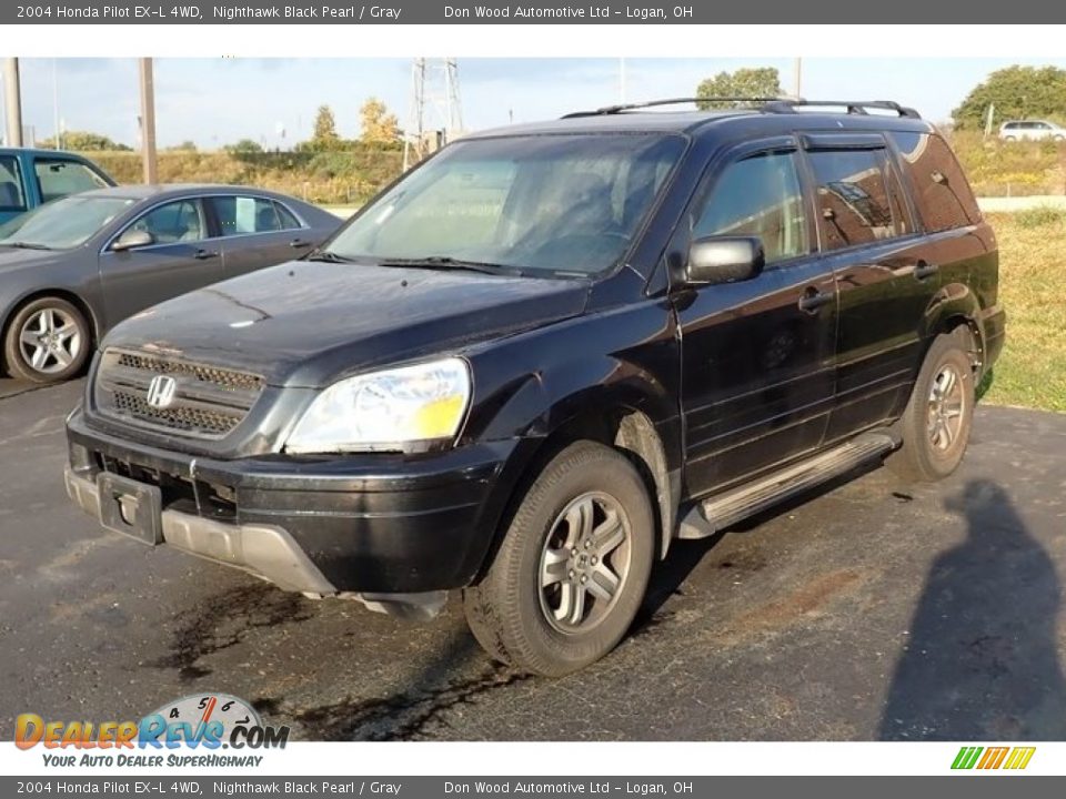 2004 Honda Pilot EX-L 4WD Nighthawk Black Pearl / Gray Photo #5