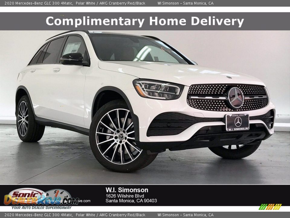 2020 Mercedes-Benz GLC 300 4Matic Polar White / AMG Cranberry Red/Black Photo #1