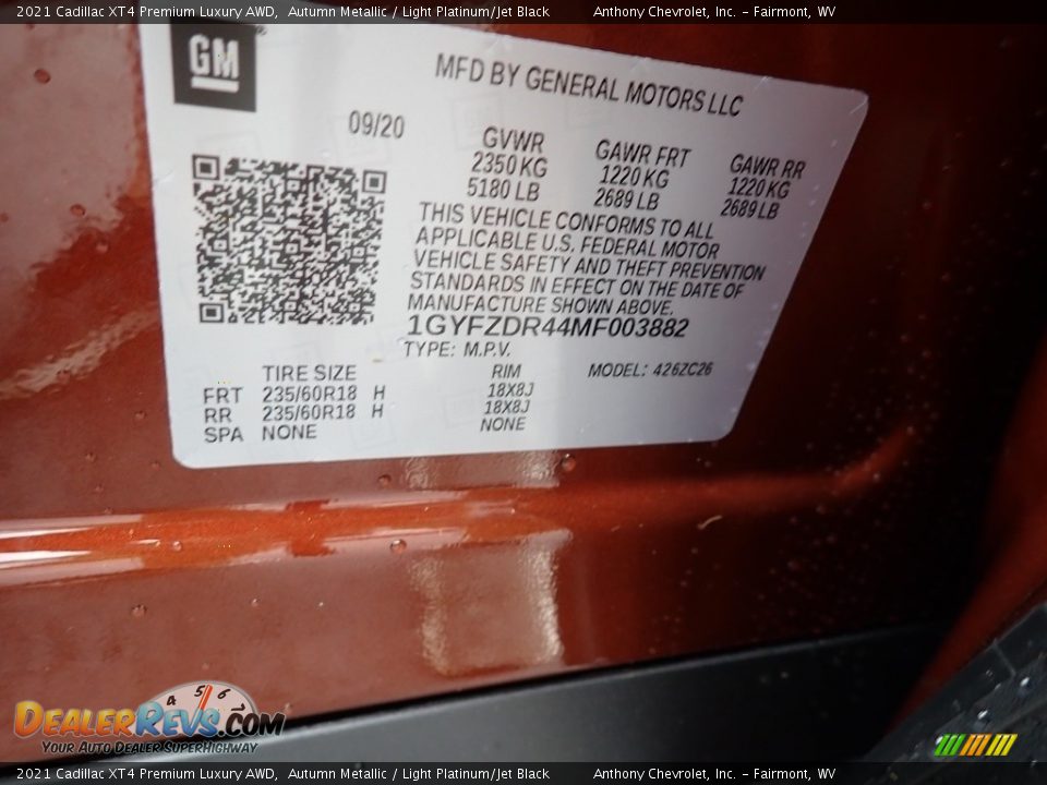 2021 Cadillac XT4 Premium Luxury AWD Autumn Metallic / Light Platinum/Jet Black Photo #14