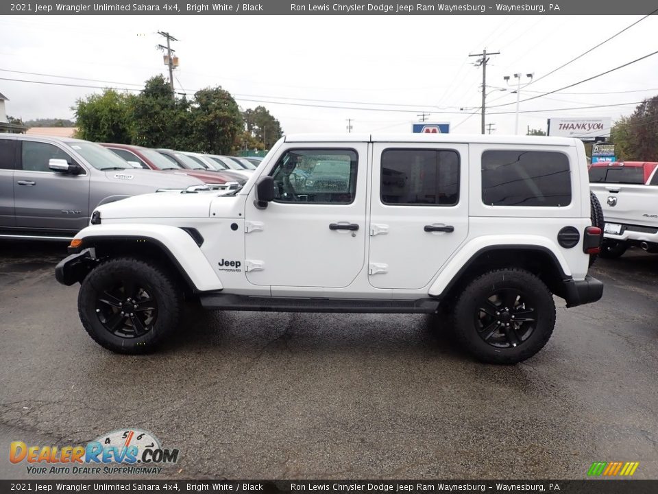 2021 Jeep Wrangler Unlimited Sahara 4x4 Bright White / Black Photo #3