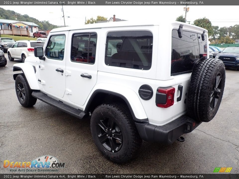 2021 Jeep Wrangler Unlimited Sahara 4x4 Bright White / Black Photo #4