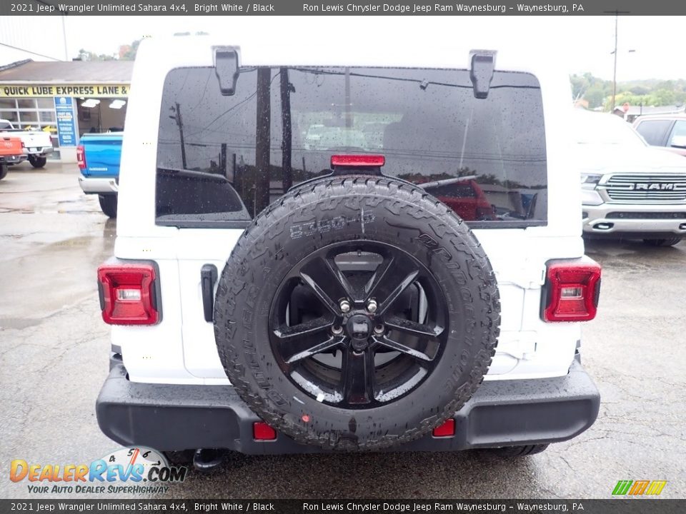 2021 Jeep Wrangler Unlimited Sahara 4x4 Bright White / Black Photo #5