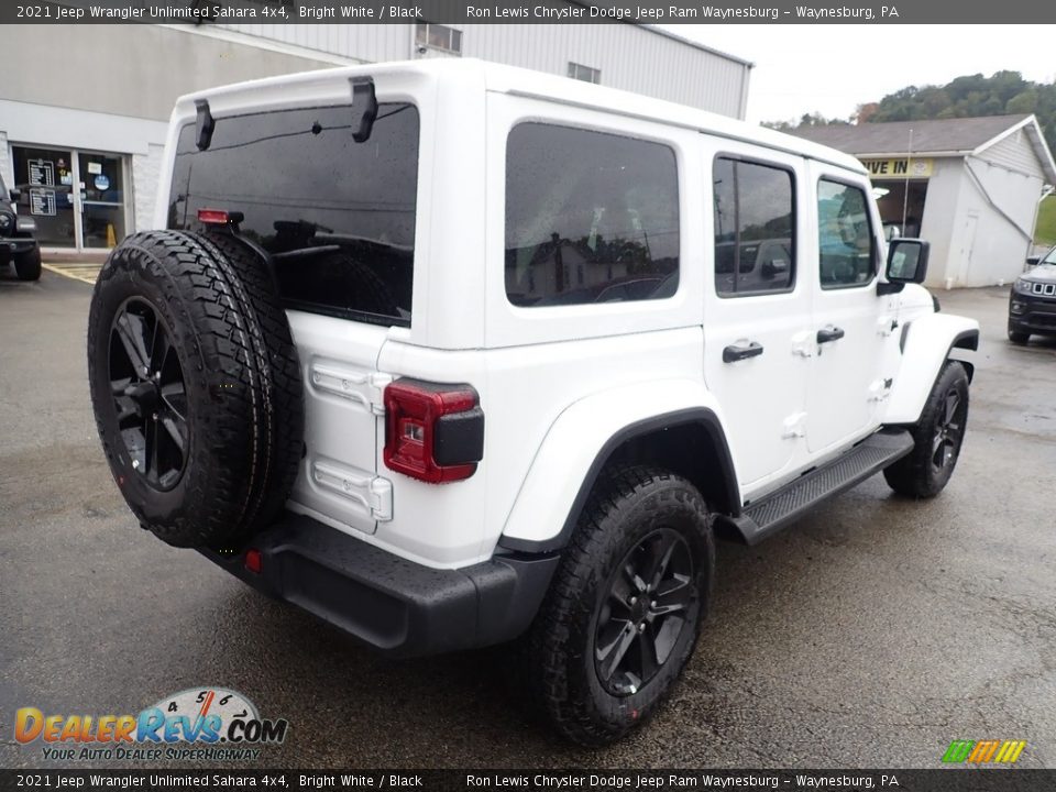 2021 Jeep Wrangler Unlimited Sahara 4x4 Bright White / Black Photo #6