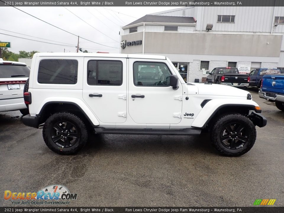 2021 Jeep Wrangler Unlimited Sahara 4x4 Bright White / Black Photo #7