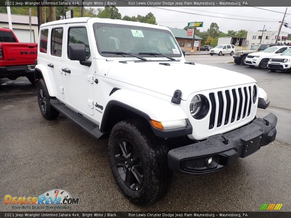 2021 Jeep Wrangler Unlimited Sahara 4x4 Bright White / Black Photo #8