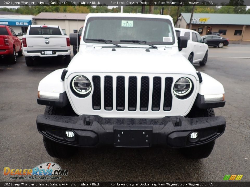 2021 Jeep Wrangler Unlimited Sahara 4x4 Bright White / Black Photo #9