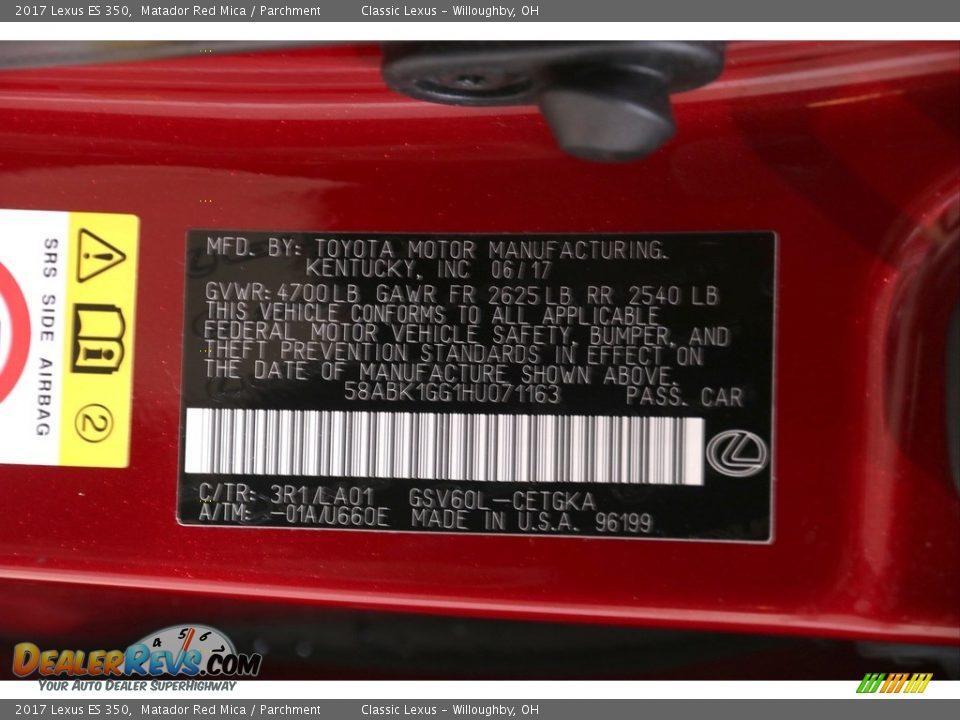 2017 Lexus ES 350 Matador Red Mica / Parchment Photo #31
