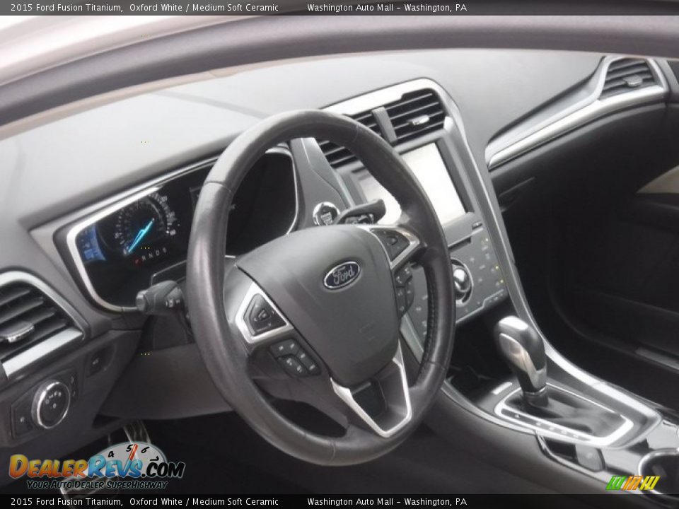 2015 Ford Fusion Titanium Oxford White / Medium Soft Ceramic Photo #12