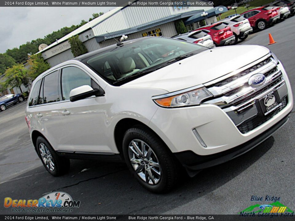 2014 Ford Edge Limited White Platinum / Medium Light Stone Photo #28