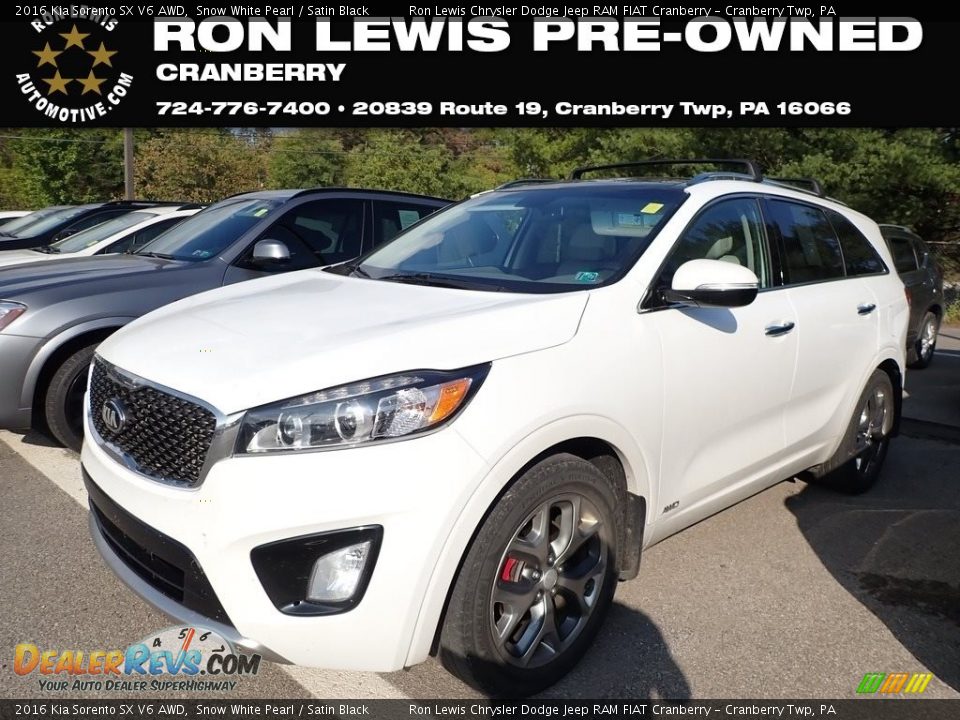 2016 Kia Sorento SX V6 AWD Snow White Pearl / Satin Black Photo #1