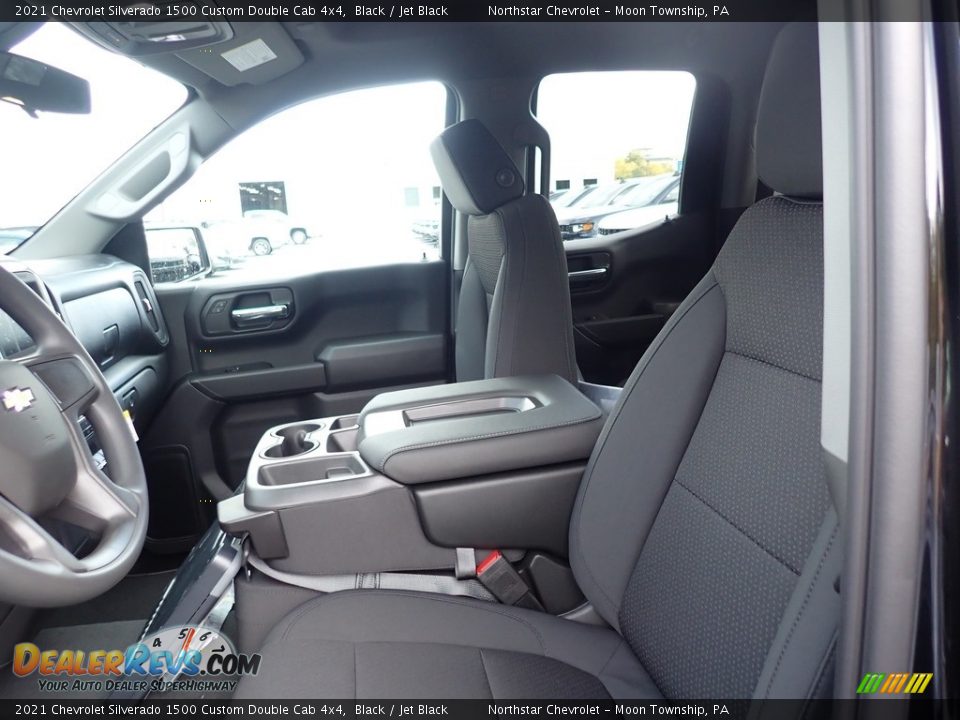 2021 Chevrolet Silverado 1500 Custom Double Cab 4x4 Black / Jet Black Photo #15